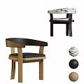 Comfortable Modern Wooden Dining Chair With Black Leather Seat And Armrest Design
