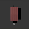 Wooden Food Cart With Red Roof And Black Awning On Trailer Base