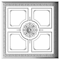 Elegant Ceiling Crown Molding Design With Ornate Center And Square Frames 3d model