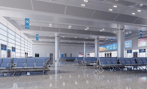 Modern Waiting Hall Waiting Hall 3d model