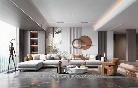 modern living room 3d model