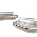 Shelf Display Cabinet Arc-shaped Nakajima 3d model