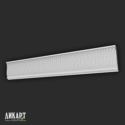 White Decorative Architectural Component With Ribbed Texture And Smooth Edges 3d model