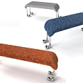 Colorful Plush Fabric Sofa Benches With Metal Legs And Wheels Modern Design