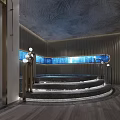 Luxury Modern Clubhouse Interior Design With Marble Steps Lighting And Wall Decor