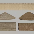 Traditional Thatch Building Components With Conical And Flat Roof Designs