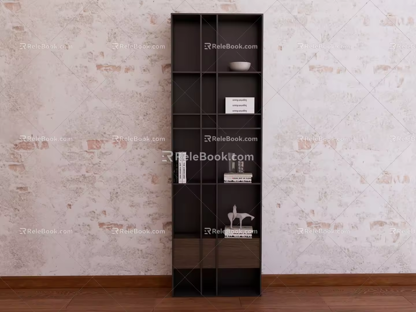 Modern Side Cabinet Bookcase Open Cabinet Rack 3d model