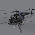 Black Utility Helicopter Featuring Rotors Cockpit and Fuselage in Close Up View