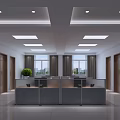 Modern Office Interior With Desk Computer Chair Sofa Wall Art And Natural Light