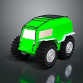 Green Off Road Vehicle With Large Tires Black Roof And Reflective Surface