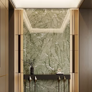 Modern Entrance Background Wall Villa Entrance End View Platform Entrance Cabinet 3d model