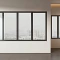 Sleek Floor to Ceiling Windows With City Buildings View And Modern Interior Design
