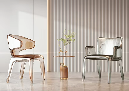 Modern leisure table and chair combination chair 3d model