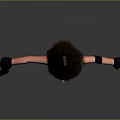 3D Female Character Model Wearing Blue Vest Black Pants Holding Gun With Black Gloves