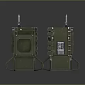 Industrial Commercial Equipment Two Metal Units With Stands Featuring Square Window And Vented Grille Panels