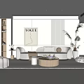 Modern Living Room Interior Design With White Sofa Round Coffee Table VOGUE Art And Plants
