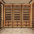 Wine Cellar Interior Design With Wooden Racks Neatly Arranged Wine Bottles And Warm Lighting