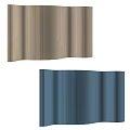 Modern Brown And Blue Room Divider With Vertical Ribbed Design For Interior