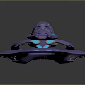 Sleek Purple Sci Fi Vehicle With Blue Lights And Futuristic Design