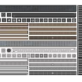 Detailed Industrial Metal Perforated Panels With Grid Strips And Textured Surfaces