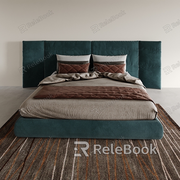 Bed Double Bed Bedroom Bed Hotel Queen Bed model