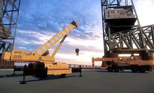 Modern crane engineering vehicle 3d model