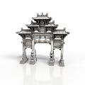 Traditional Chinese Archway In Ancient Architectural Style With Intricate Carvings And Multi layered Roofs
