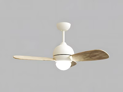 Modern Air Conditioning Ceiling Fan With Wooden Blades And Integrated Light 3d model