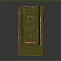 Green Vintage Storage Box With Orange Handles And MG 3442 Label For Home Storage