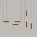 Modern Linear Hanging Pendant Lights With Sleek Metal Frame And Soft Glow