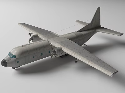 Gray Airliner Aircraft With Turboprop Engine Wing Structure And Tail Design 3d model