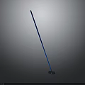 Sleek Long Blue Rod With Black Base On Gray Gradient Background Design 3d model