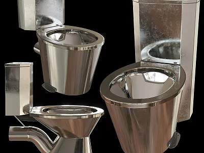 Stainless Steel Toilet Designs With Modern Sleek Finish And Various Styles 3d model