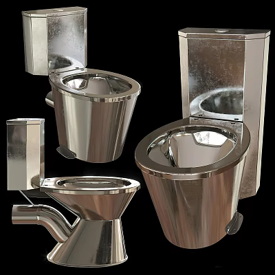 Stainless Steel Toilet Designs With Modern Sleek Finish And Various Styles 3d model