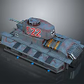 Vintage Military Tank Featuring Number 522 And Cross Markings On Rusty Exterior