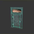 Vintage Rusted Old Door With Glass Panel And Metal Frame Design Details