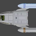 Futuristic Defiant Spaceship Concept With MIL1801 Label And Aerodynamic Design