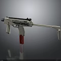 Modern Tactical Gun With Metal Body Black Silver Finish And Red Magazine