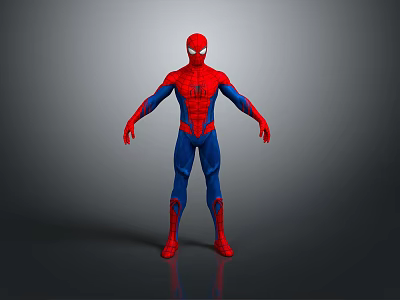Spider Man 3D Model in Classic Red and Blue Costume Standing Pose 3d model