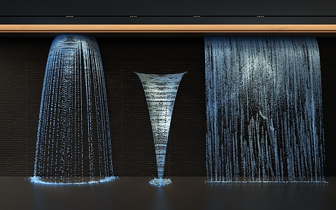 Waterfall Water Curtain Water Curtain Wall Landscape Waterfall Garden Art Waterfall 3d model