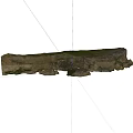 Natural Stone And Wood Elements With Green Moss In Outdoor Setting