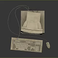 Complete Vintage Desktop Computer System With CRT Monitor Tower Keyboard And Mouse