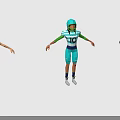 3D Football Player Models In Different Colored Uniforms With Number 10