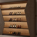 Modern Shoe Cabinet With Multiple Shelves Wooden Panels Built in Lighting For Organized Shoes