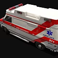 Red And White Ambulance With Emergency Lights And Medical Rescue Design