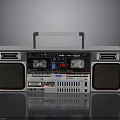 Vintage Portable Boombox Electronic Appliance With Stereo Speakers And Cassette Player