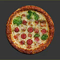 Freshly Baked Pizza With Golden Crust Cherry Tomatoes Basil And Melted Cheese