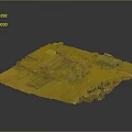 Architectural Model of Manor Estate With Courtyard Green Lawns and Swimming Pool