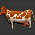 Cute Cartoon Cow Character With Orange White Spots And Playful Design