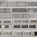Various Decorative Metal Fence Designs With Ornate Patterns And Styles 3d model